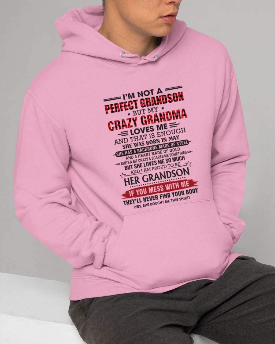 MAY - I’M NOT PERFECT, BUT MY CRAZY GRANDMA LOVES ME - FROM GRANDMA - TLEE05 (SKU26T-01131-05)