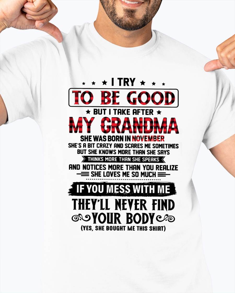 NOVEMBER - I TRY TO BE GOOD BUT I TAKE AFTER MY GRANDMA - FROM GRANDMA - TLEE11 (SKU07-102-11)