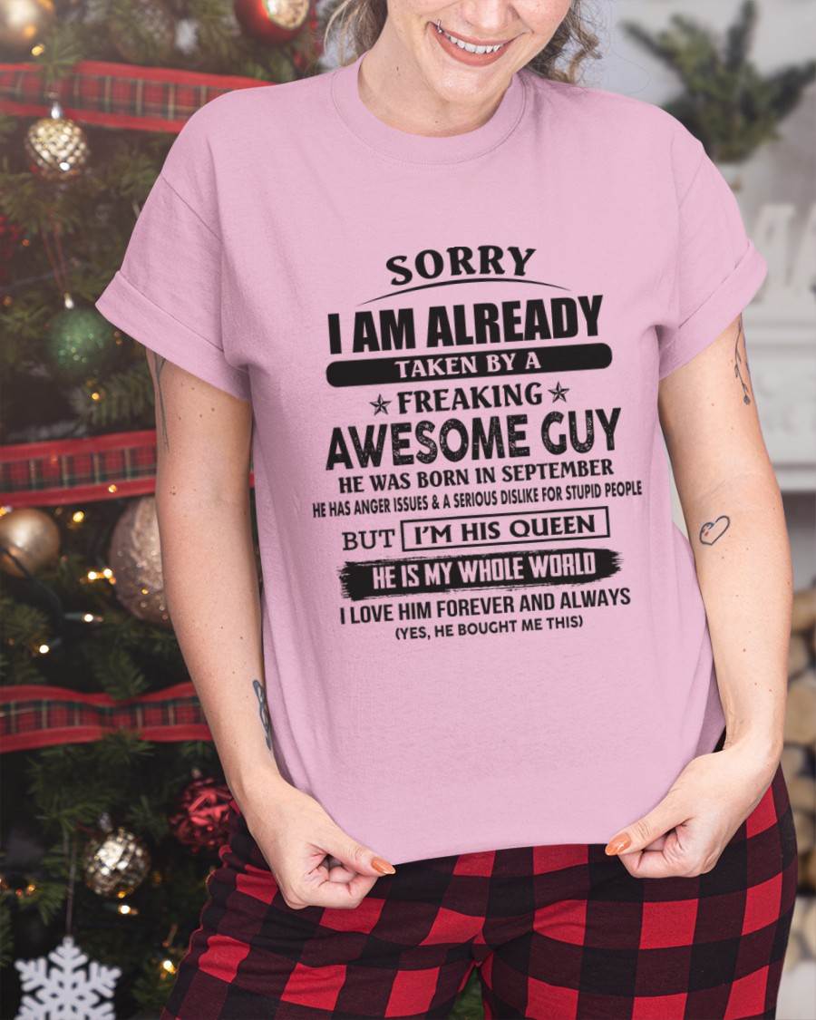 September - Sorry I Am Already Taken By A Freaking Awesome Guy - Gift From Husband - TLEE09 (SKU07-173-09)