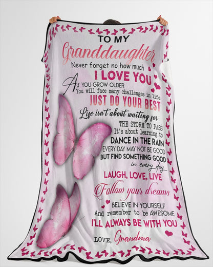 Special Gift For Your Granddaughter Blanket - From Grandma (SKUB12-176)