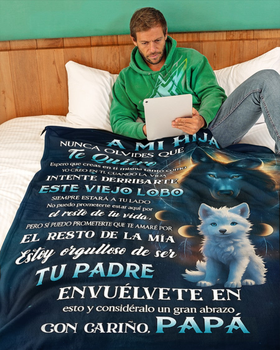 Manta para Hija – Regalo de Consuelo y Calidez de Papá Manta Acolchada de Forro Polar Sherpa - TLEEsp (SKUB11-88)
