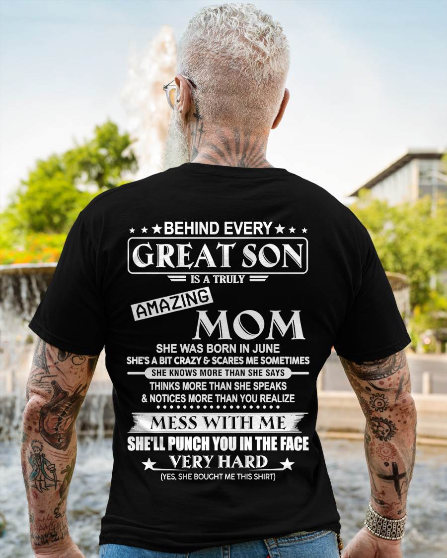 JUNE - BEHIND EVERY GREAT SON IS A TRULY AMAZING MOM - FROM MOM - TLEE06 (SKU10-37-06)
