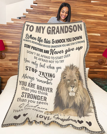Special Gift For Your Grandson Blanket - From Grandma (SKUB12-192)