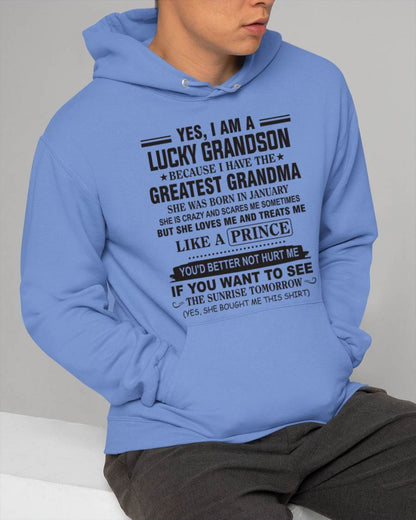 JANUARY - YES, I AM A LUCKY GRANDSON BECAUSE I HAVE THE GREATEST GRANDMA - FROM GRANDMA - TLEE01 (SKU10-84-01)