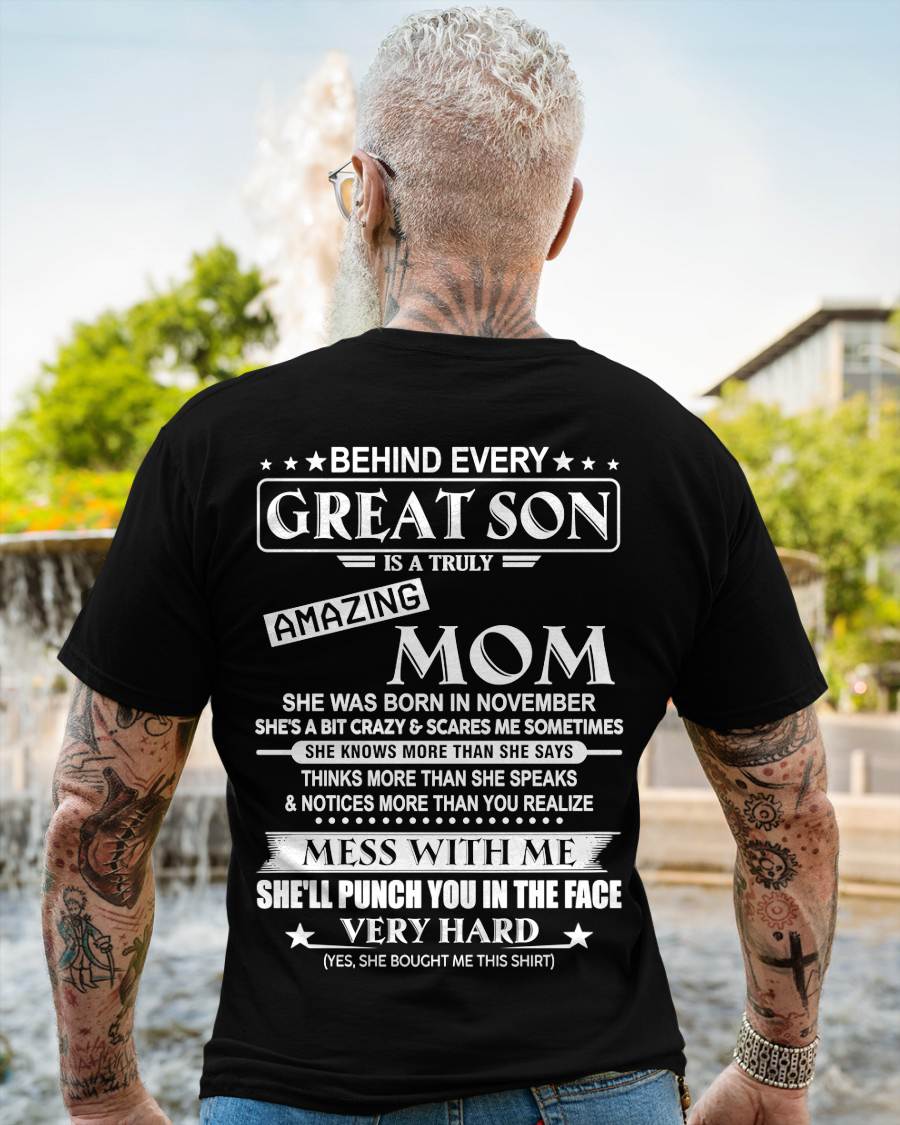 NOVEMBER - BEHIND EVERY GREAT SON IS A TRULY AMAZING MOM - FROM MOM - TLEE11 (SKU10-37-11)