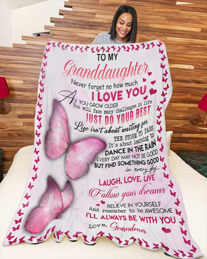 Special Gift For Your Granddaughter Blanket - From Grandma (SKUB12-176)