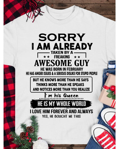 February - Awesome Boyfriend Born In February- Special gift for your Girlfriend - From Husband TLEE02 (SKUT08-11-02)