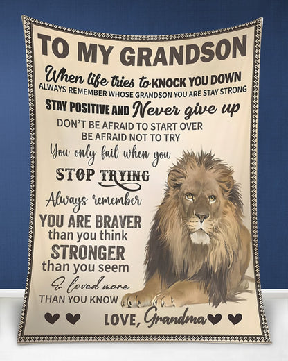 Special Gift For Your Grandson Blanket - From Grandma (SKUB12-192)