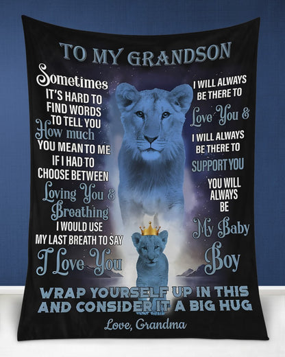 Special Gift For Your Grandson Blanket - From Grandma (SKUB12-14)