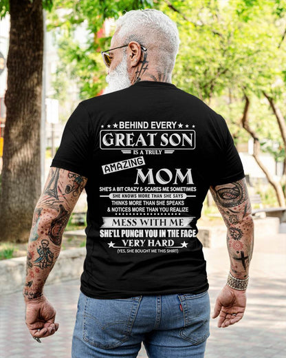 BEHIND EVERY GREAT SON IS A TRULY AMAZING MOM - FROM MOM - TLEE00 (SKU10-37-00)