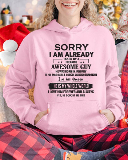 January - Sorry I Am Already Taken By A Freaking Awesome Guy - Gift From Husband - TLEE01 (SKU07-145-01)