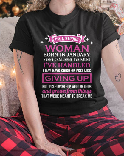 JANUARY – I’M A STRONG WOMAN – I FALL, I CRY, BUT I NEVER GIVE UP - FOR WOMEN - TLEE01 (SKU10-66-01)