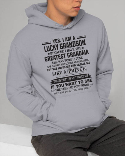 JUNE - YES, I AM A LUCKY GRANDSON BECAUSE I HAVE THE GREATEST GRANDMA - FROM GRANDMA - TLEE06 (SKU10-84-06)