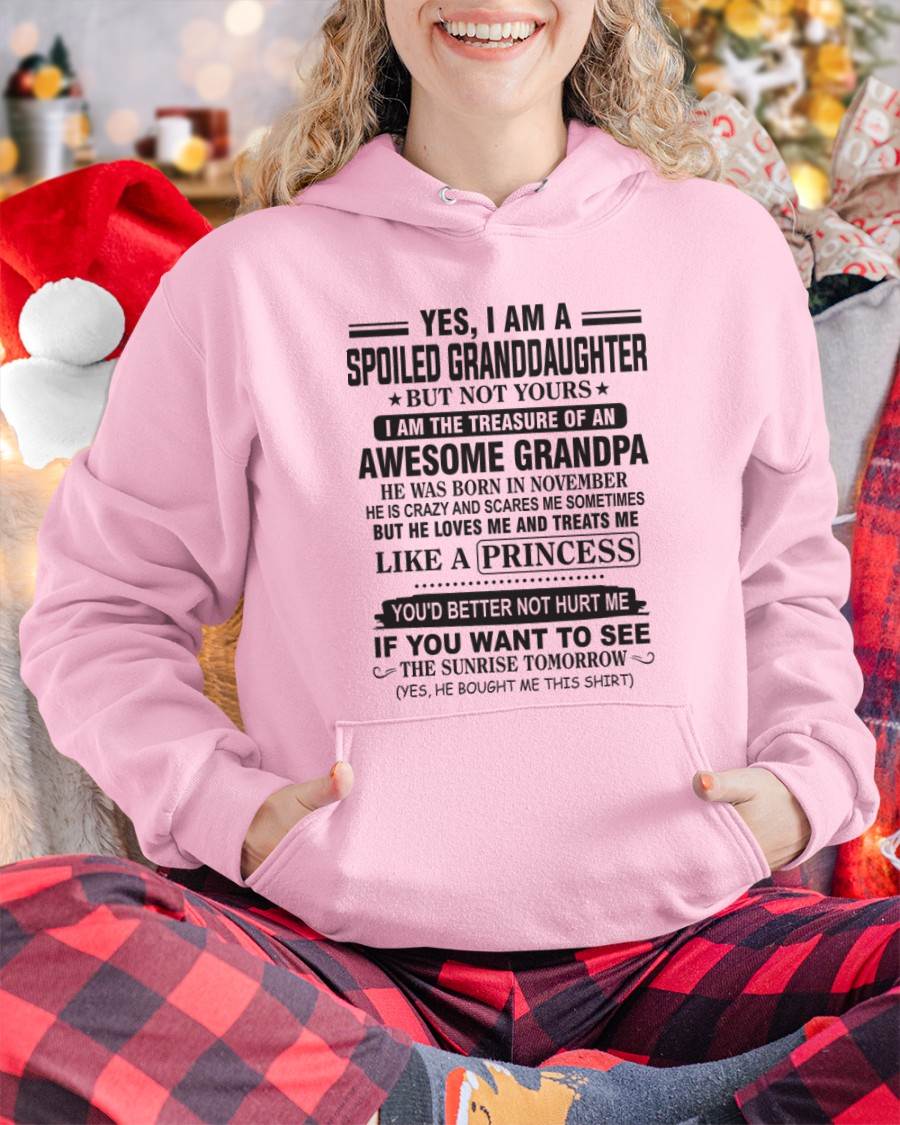 NOVEMBER - A SPECIAL SHIRT FOR MY GRANDDAUGHTER , LOVED LIKE A PRINCESS BY GRANDPA - FROM GRANDPA - TLEE11 (SKU10-119-11)