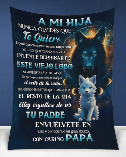 Manta para Hija – Regalo de Consuelo y Calidez de Papá Manta Acolchada de Forro Polar Sherpa - TLEEsp (SKUB11-88)