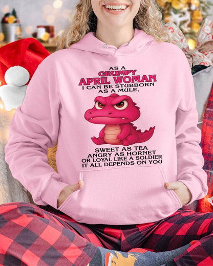 APRIL - AS A GRUMPY APRIL WOMAN I CAN BE STUBBORN AS A MULE - FOR WOMEN - TLEE04 (SKU09-31-04)