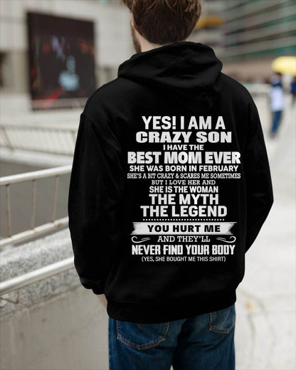 FEBRUARY - YES! I AM A CRAZY SON I HAVE THE BEST MOM EVER - FROM MOM - TLEE02 (SKU09-38-02)