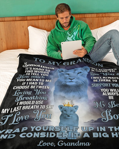 Special Gift For Your Grandson Blanket - From Grandma (SKUB12-14)