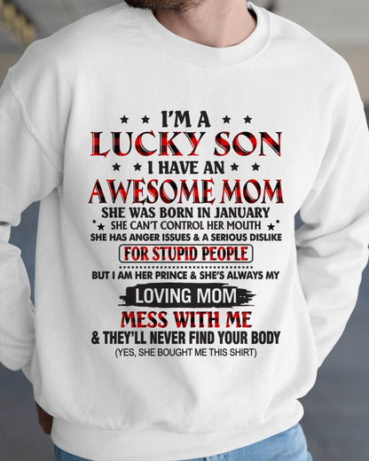 JANUARY - I’M A LUCKY SON I HAVE AN AWESOME MOM - FROM MOM - TLEE01 (SKU26T-01-24-01)