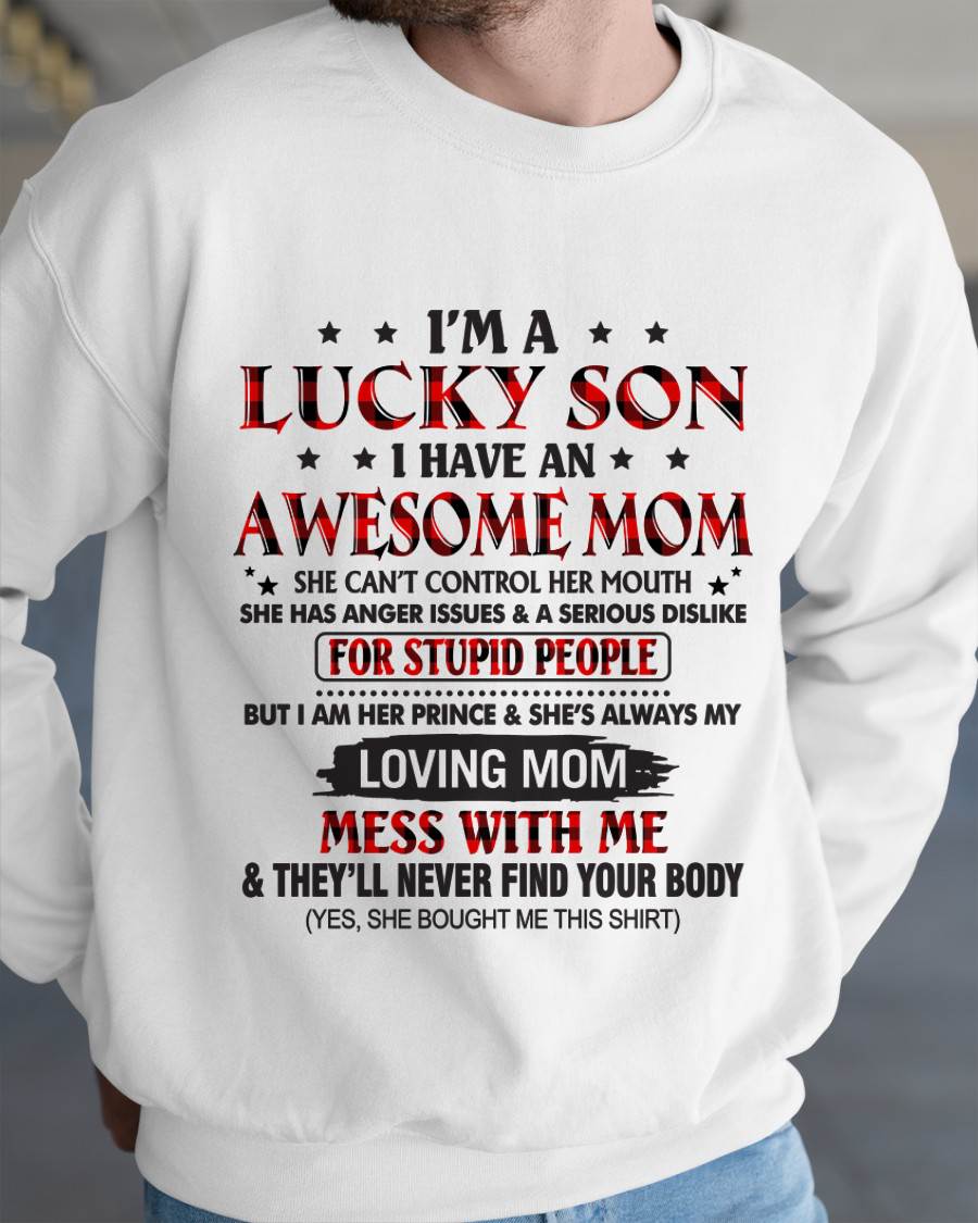 I’M A LUCKY SON I HAVE AN AWESOME MOM - FROM MOM - TLEE00 (SKU26T-01-24-00)