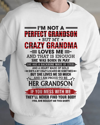 MAY - I’M NOT PERFECT, BUT MY CRAZY GRANDMA LOVES ME - FROM GRANDMA - TLEE05 (SKU26T-01131-05)