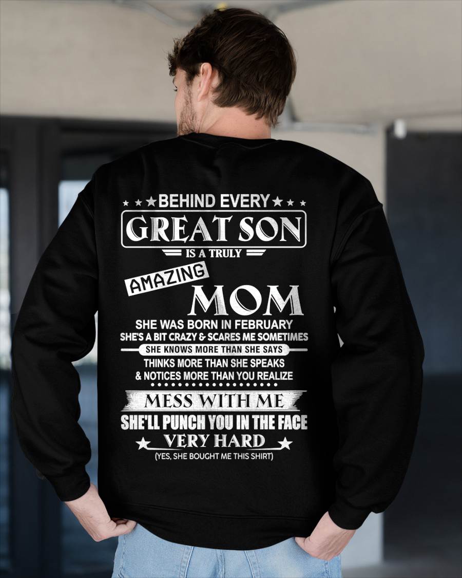 FEBRUARY - BEHIND EVERY GREAT SON IS A TRULY AMAZING MOM - FROM MOM - TLEE02 (SKU10-37-02)