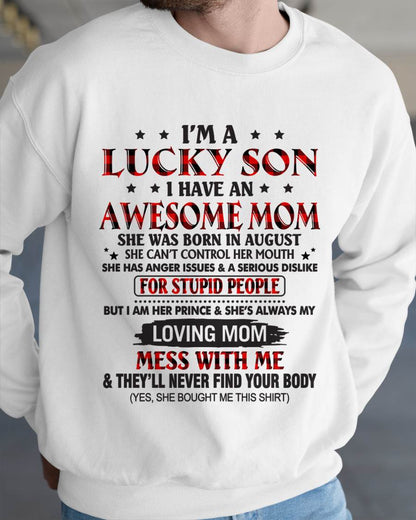 AUGUST - I’M A LUCKY SON I HAVE AN AWESOME MOM - FROM MOM - TLEE08 (SKU26T-01-24-08)
