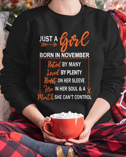 A GIRL BORN IN NOVEMBER – WITH A WARM HEART, A FIERY SOUL, AND A MOUTH THAT’S HARD TO CONTROL - FOR WOMEN - TLEE11 (SKU10-55-11)