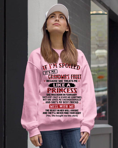 FEBRUARY - IF I'M SPOILED IT'S MY GRANDMA'S FAULT BECAUSE SHE TREATS ME LIKE A PRINCESS - FROM GRANDMA - TLEE02 (SKU07-92-02)