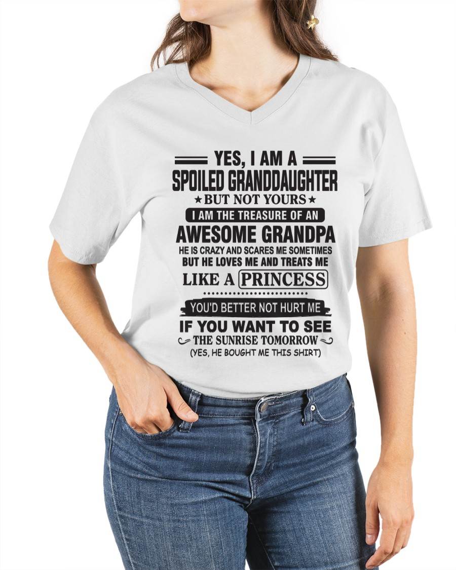 A SPECIAL SHIRT FOR MY GRANDDAUGHTER , LOVED LIKE A PRINCESS BY GRANDPA - FROM GRANDPA - TLEE00 (SKU10-119-00)