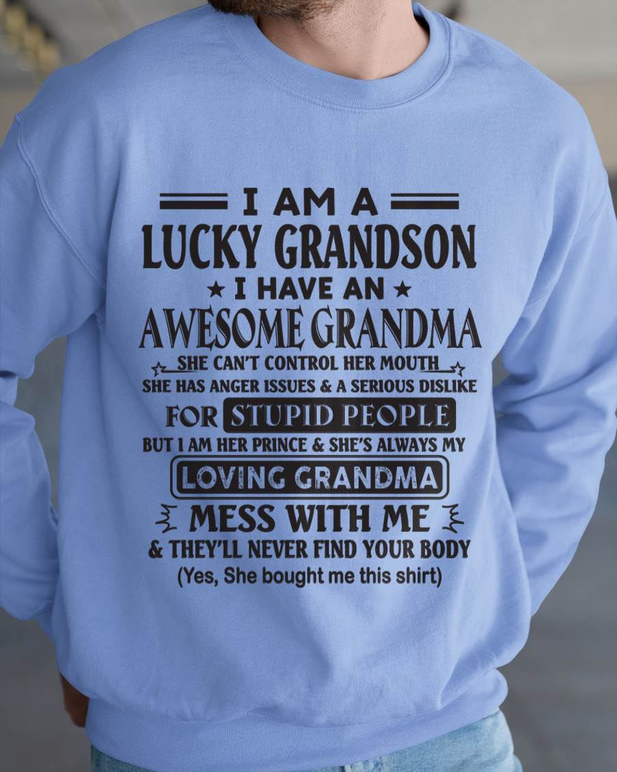 I AM A LUCKY GRANDSON I HAVE AN AWESOME GRANDMA - FROM GRANDMA - TLEE00 (SKU12-40-00)