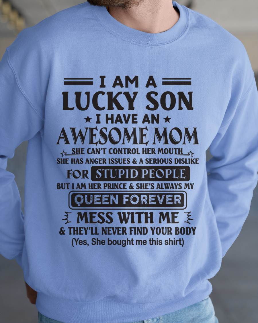I AM A LUCKY SON I HAVE AN AWESOME MOM - FROM MOM - TLEE00 (SKU11-37-00)