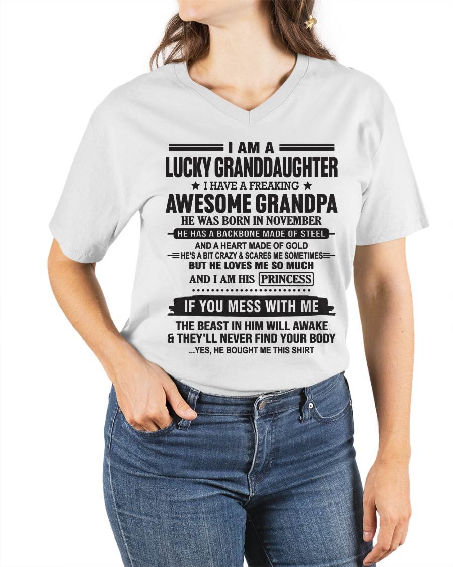 NOVEMBER - I AM A LUCKY GRANDDAUGHTER  I HAVE A FREAKING AWESOME GRANDPA - FROM GRANDPA - TLEE11 (SKU11-122-11)