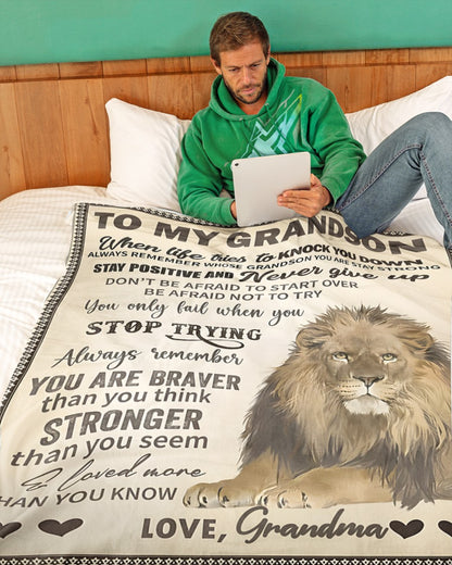 Special Gift For Your Grandson Blanket - From Grandma (SKUB12-192)