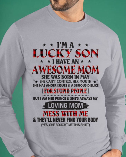 MAY - I’M A LUCKY SON I HAVE AN AWESOME MOM - FROM MOM - TLEE05 (SKU26T-01-24-05)