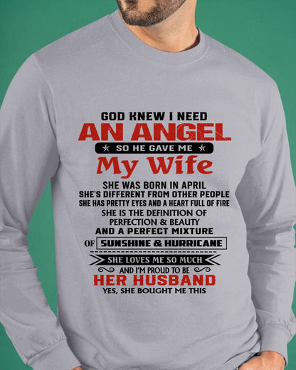 APRIL - GOD KNEW I NEEDED AN ANGEL SO HE GAVE ME MY WIFE - FROM WIFE - TLEE04 (SKU26T-01-54-04)