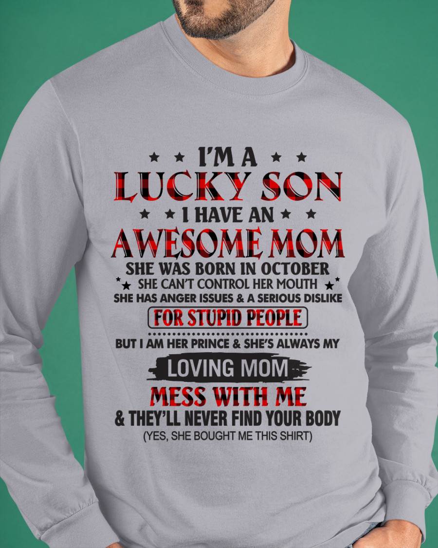 OCTOBER - I’M A LUCKY SON I HAVE AN AWESOME MOM - FROM MOM - TLEE10 (SKU26T-01-24-10)