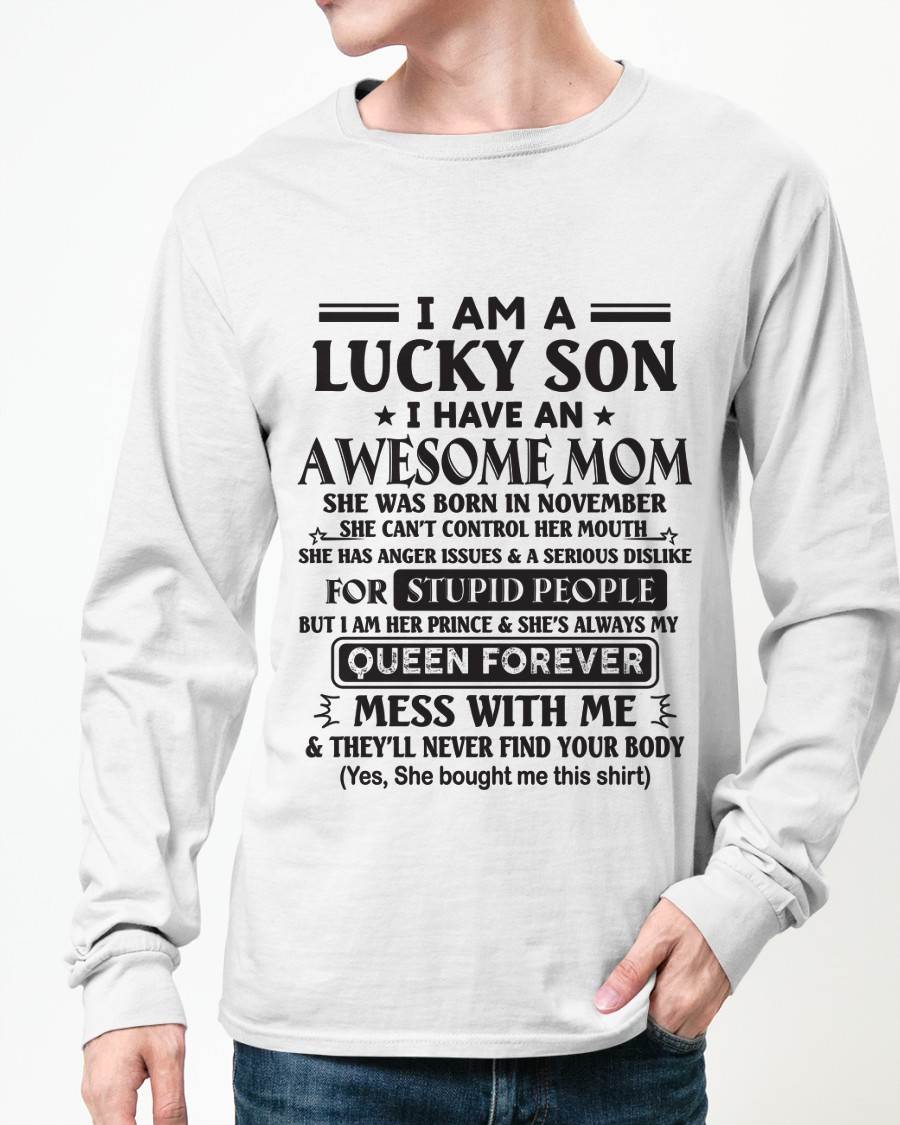 NOVEMBER - I AM A LUCKY SON I HAVE AN AWESOME MOM - FROM MOM - TLEE11 (SKU11-37-11)