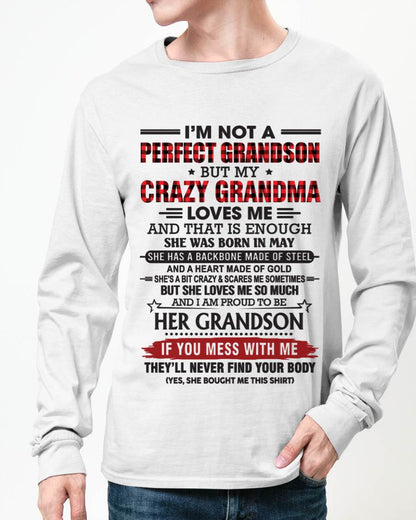 MAY - I’M NOT PERFECT, BUT MY CRAZY GRANDMA LOVES ME - FROM GRANDMA - TLEE05 (SKU26T-01131-05)