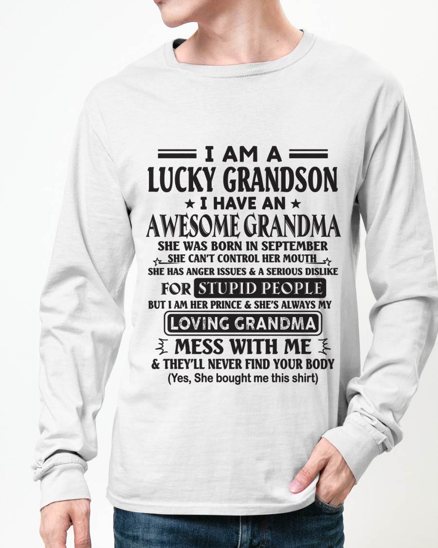 SEPTEMBER - I AM A LUCKY GRANDSON I HAVE AN AWESOME GRANDMA - FROM GRANDMA - TLEE09 (SKU12-40-09)