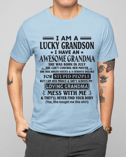 JULY - I AM A LUCKY GRANDSON I HAVE AN AWESOME GRANDMA - FROM GRANDMA - TLEE07 (SKU12-40-07)