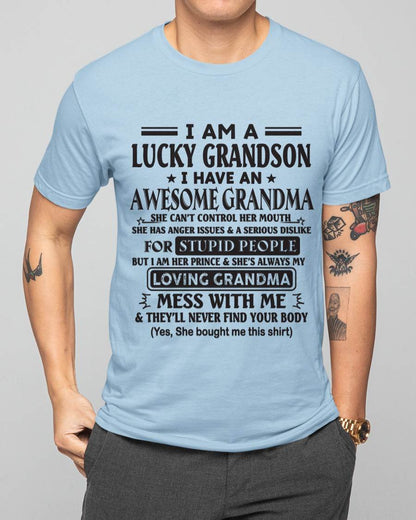I AM A LUCKY GRANDSON I HAVE AN AWESOME GRANDMA - FROM GRANDMA - TLEE00 (SKU12-40-00)
