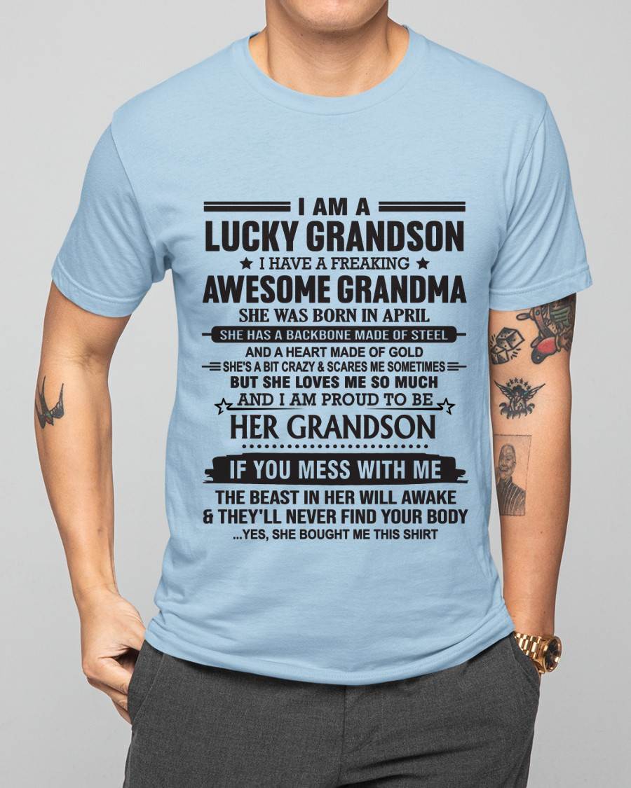 APRIL - GRANDSON OF A STRONG & LOVING GRANDMA - FROM GRANDMA - TLEE04 (SKU11-154-04)