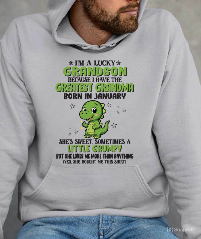 JANUARY - I'M A LUCKY GRANDSON BECAUSE I HAVE THE GREATEST GRANDMA - FROM GRANDMA - TLEE01 (SKU09-86-01)