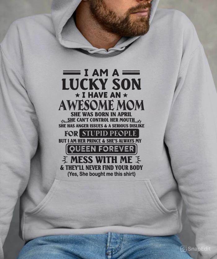 APRIL - I AM A LUCKY SON I HAVE AN AWESOME MOM - FROM MOM - TLEE04 (SKU11-37-04)
