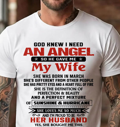 MARCH - GOD KNEW I NEEDED AN ANGEL SO HE GAVE ME MY WIFE - FROM WIFE - TLEE03 (SKU26T-01-54-03)