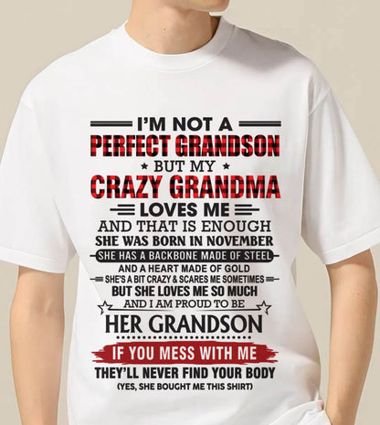 NOVEMBER - I’M NOT PERFECT, BUT MY CRAZY GRANDMA LOVES ME - FROM GRANDMA - TLEE11 (SKU26T-01131-11)