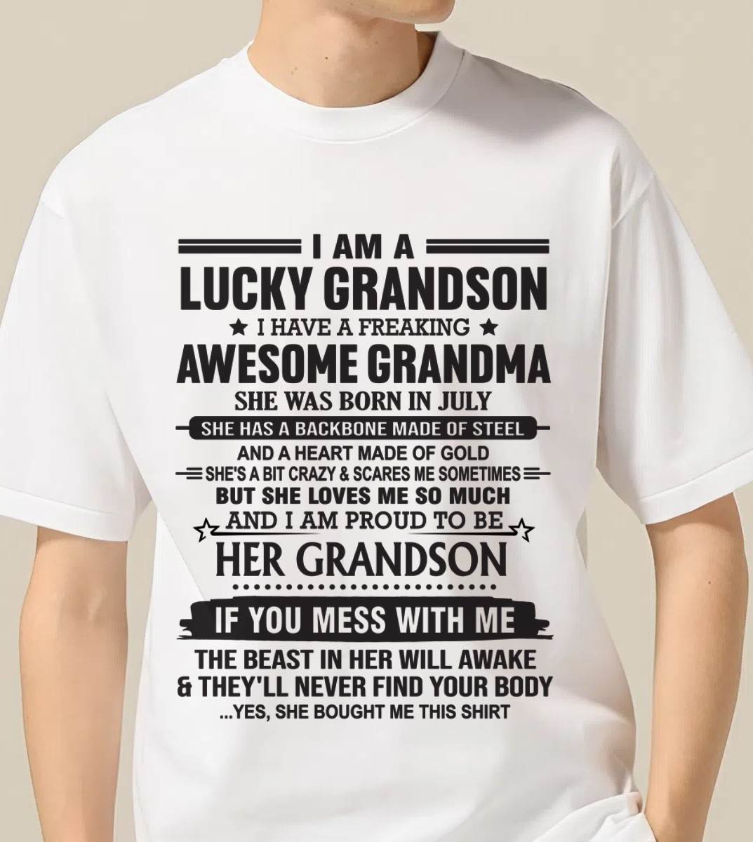 JULY - GRANDSON OF A STRONG & LOVING GRANDMA - FROM GRANDMA - TLEE07 (SKU11-154-07)
