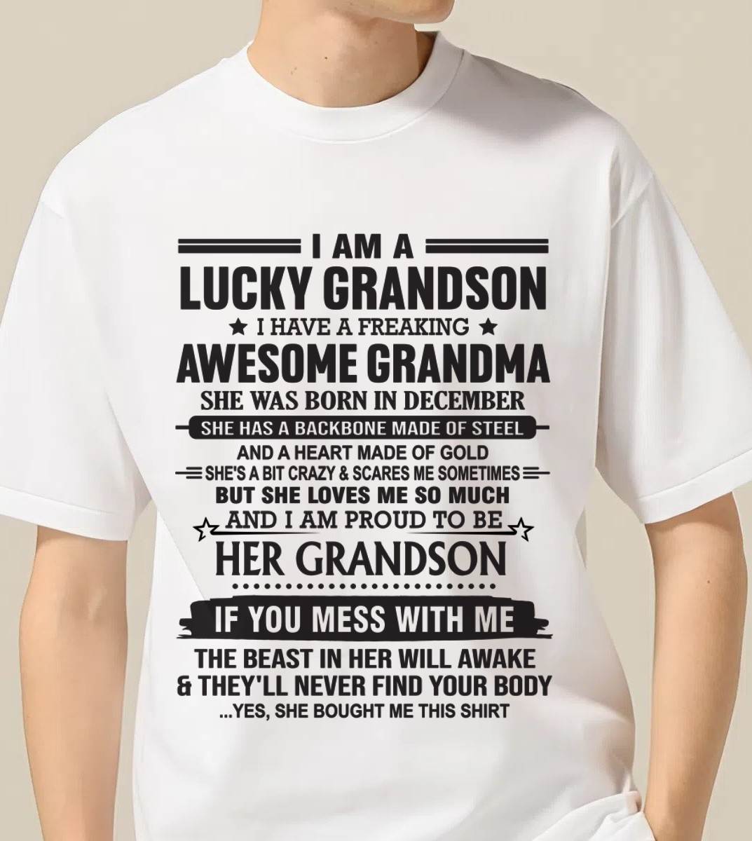 DECEMBER - GRANDSON OF A STRONG & LOVING GRANDMA - FROM GRANDMA - TLEE12 (SKU11-154-12)