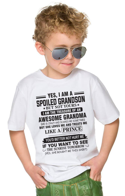 YES, I AM A SPOILED GRANDSON BUT NOT YOURS I AM THE TREASURE OF AN AWESOME GRANDMA - FROM GRANDMA - TLEE00 (SKU10-57-00)